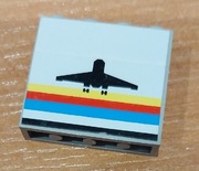 Lego - element z naklejką jasny szary old 