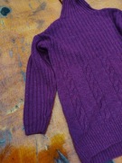 Fioletowy wrzosowy melanż nowy sweter z pół golfem Moda Kataliński M L 40 