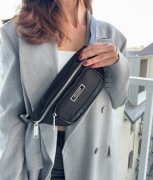 GUESS czarna Saszetka Nerka Martin Fanny Pack srebrne logo Unisex 