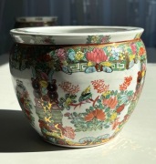 Famille Rose fish bowl Osłonka doniczka cachepot 13,5 cm Chiny sygnowana