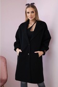Płaszcz jednorzędowy z guzikami na podszewce czarny