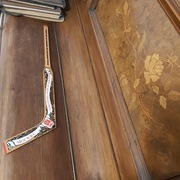 Vintage-mini kij hokejowy z autografami hokeistów -zawody Moskwa 1986r.