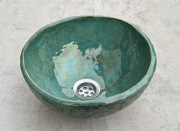 Okrągła umywalka ceramiczna Rybia Łuska