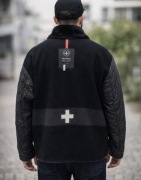 Strellson Swiss Cross wełniana czarna polarowa kurtka