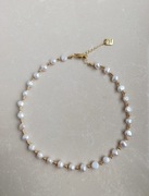 Perły naturalne hodowlane łańcuszek naszyjnik z pereł nowy