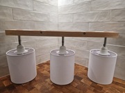 Reflektor sufitowy Lindby Imarin, 56 cm, 3-punktowy, biały, drewno