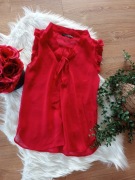 czerwona bluzeczka bluzka biurowa do biura damska mgiełka koszulka 38M