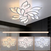 Lampa Led sufitowa RGB Biała w kształcie Kwiatu sterowana pilotem