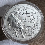 Lunar RAM Rok Bawoła 2021 Srebrna moneta 1 uncja srebra