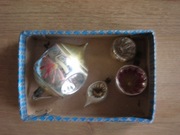 stare bombki choinkowe reflektorki szklane małe i duża 4 szt. PRL