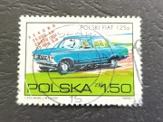 Stary znaczek pocztowy Polska FSO Fiat 125 p