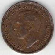 121 Wielka Brytania 1/2 pensa half penny 1945