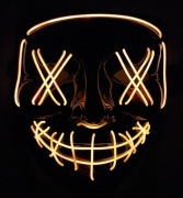 Maska LED dla DJ-a Techno Halloween Cosplay Karnawał Straszna Neonowa maska
