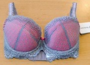 Dama Kier VICTORIA biustonosz push - up  65 C szary + róż