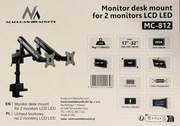 Uchwyt MacLean MC-812 na 2 monitory | 17-32 | 2x8 kg | 75x75 | 100x100