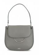 Szara skórzana torebka BREE