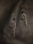 Kolczyki handmade róża koraliki  goth alternatywny piercing walentynki