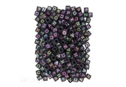 koraliki literki neon na czarnej bazie 30g 124 sztuki DIY