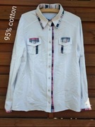 Bawełniana biała koszula damska długie rękawy lub 3/4 regulacja kołnierzyki