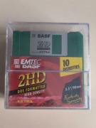 Zestaw dyskietka 3,5 1,44 mb BASF 10 sztuk Nowa unikat