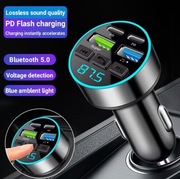 ŁADOWARKA SAMOCHODOWA FM TRANSMITER MP3 USB C HANDSFREE