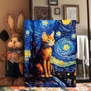Kot wg Van Gogh-a na płótnie 30x40cm