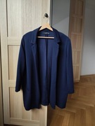 Granatowa długa marynarka, żakiet, rękaw 3/4, Reserved, rozmiar XL/42