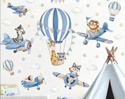 Naklejka na ścianę Samoloty różne i balon