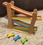 Zjeżdżalnia tor drewniany z trzema autkami