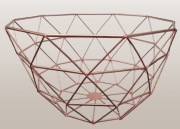 Kosz miedziany geometryczny - na owoce - misa - metalowy koszyk na prezent