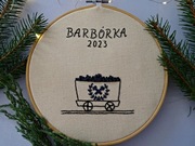 Haft ręczny. Prezent dla górnika sztygara BARBÓRKA