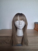 Piękna Peruka Blond z grzywką Naturalny look 44 cm