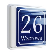 PODŚWIETLANY numer domu LED z czujnikiem zmierzchu tabliczka na dom J