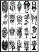 TATUAŻ TYMCZASOWY JEDNORAZOWY CZARNY HORROR  ZESTAW 20 ARKUSZY