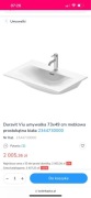 Umywalka Duravit viu 73x49 cm meblowa prostokątna biała