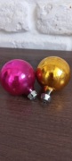2 małe szklane bomki na choinkę PRL