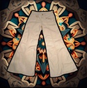 Beżowe kremowe spodnie dzwony jak opium jnco divided vintage retro