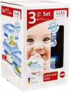 EMSA Clip&Close zestaw 3 szklanych pojemników 0,2l