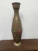 Wysoki Orientalny Masywny Wazon z Mosiądzu