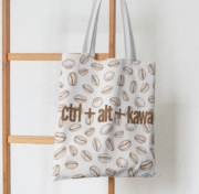 Eko torba bawełniana z nadrukiem ctrl + alt + kawa dla informatyka