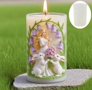 DZIEWCZYNA DZWONKI KRÓLIKI Cylinder forma silikon 8.8*6.6 do Odlewów Świec 