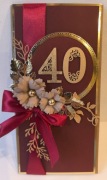 Kartka na 40 urodziny/ 40 rocznicę ślubu - ręcznie robiona