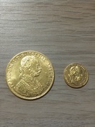 Złote monety 1 i 4 dukaty Austriackie