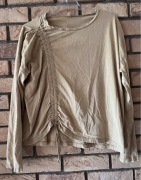 Kay / Day M bawełniana brązowa beżowa bluzka ze ściągaczem