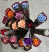 Roze ze wstazki satynowej