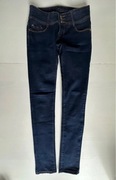 Spodnie jeansowe rurki skinny S/36 low waist do szerokiego paska #1828