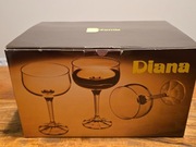 Komplet Diana 6 nowych kieliszków do szampana , Bohemia Czechosłowacja.