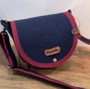 Torba listonoszka handmade uszyta ze sznurka bawełnianego 