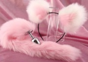 Opaska uszy + futrzany butt plug
