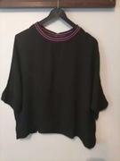 elegancka czarna szyfonowa bluzka